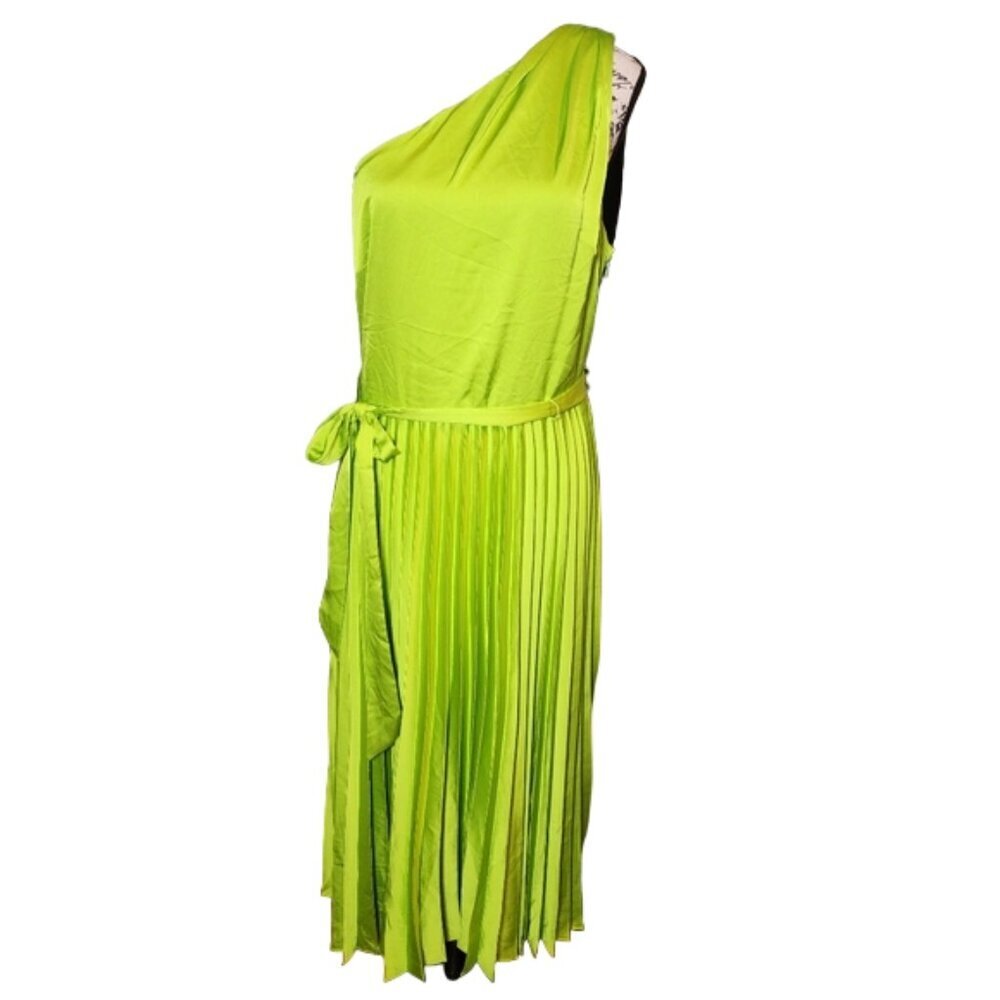 Maggy London Women's Lime Green One-Shoulder Dress US10